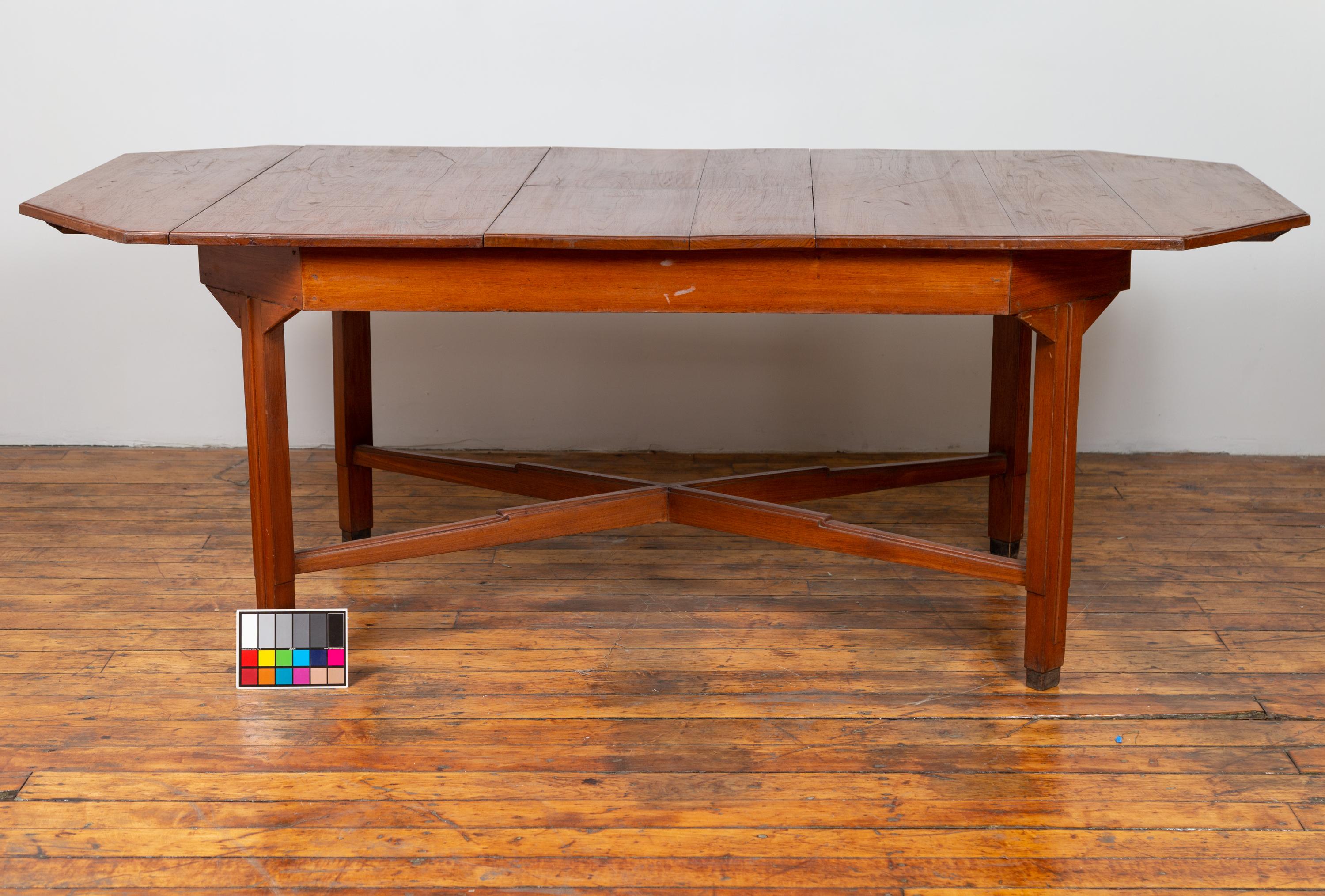 Dutch Colonial Antique Extension Dining Table with Folding Central Leaf 2