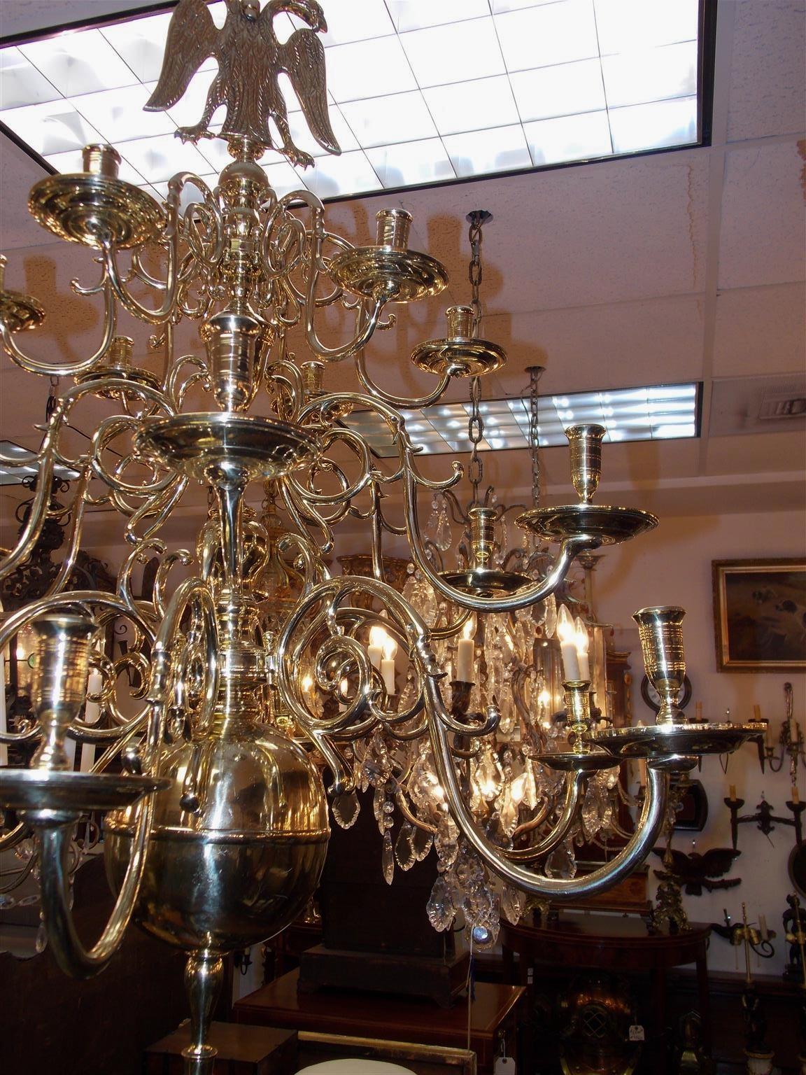 3 tier brass chandelier