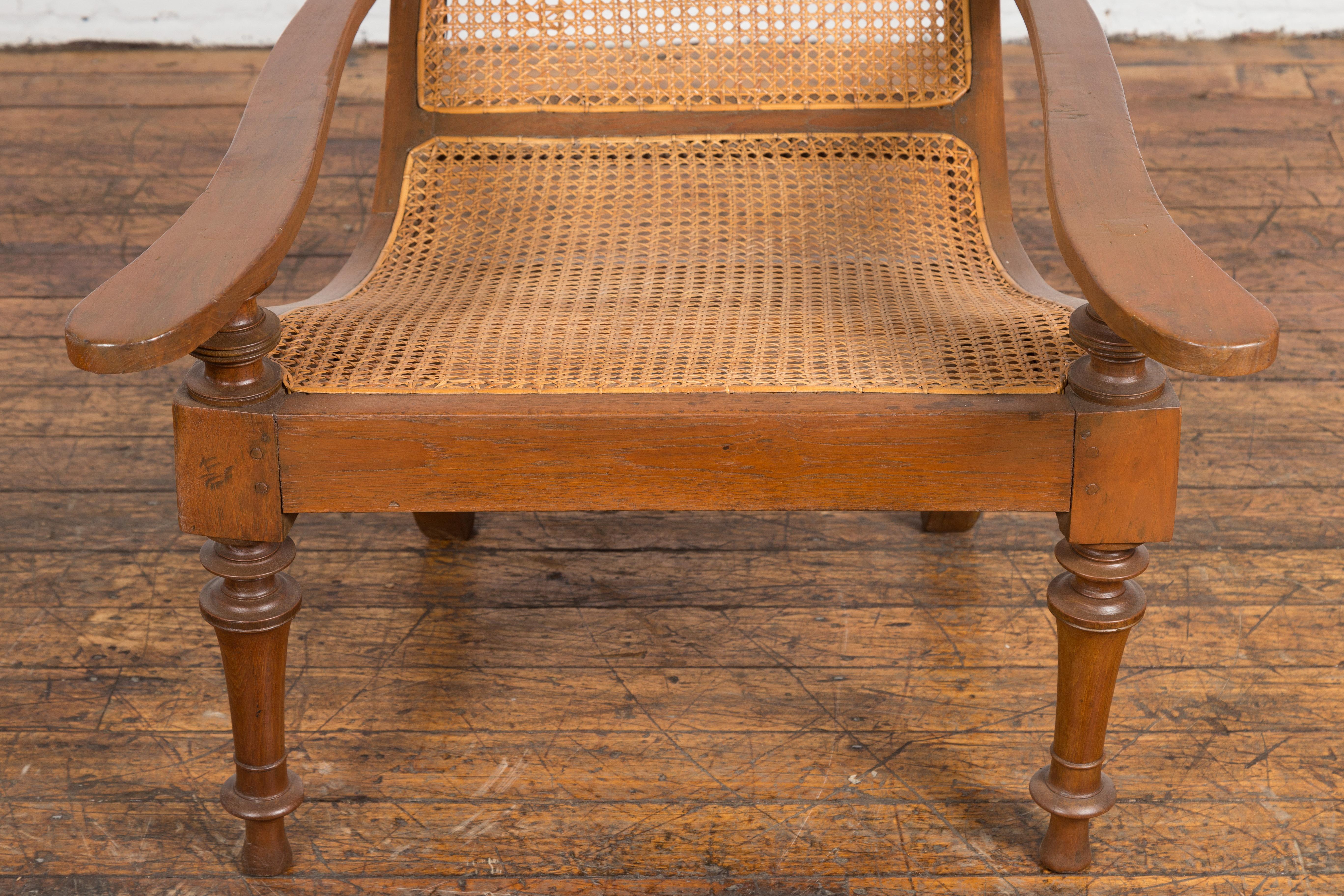 Dutch Colonial Antique Wooden Chair with Extended Back For Sale