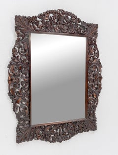 Dutch colonial carved wall mirror