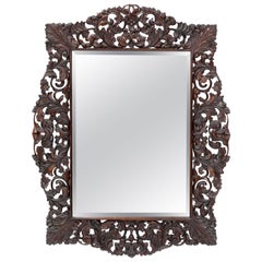 Dutch colonial carved wall mirror