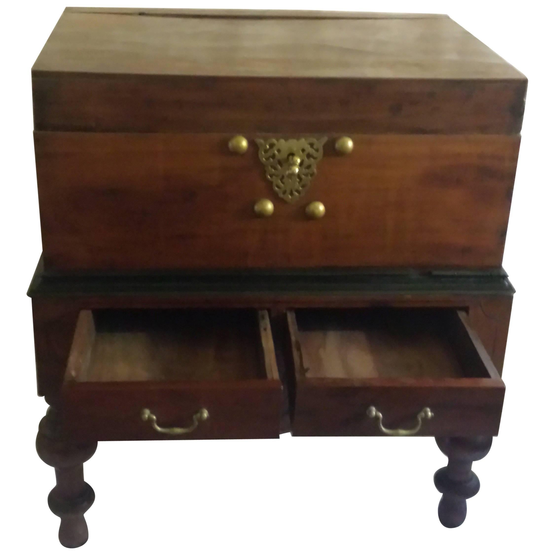 Dutch Colonial, Ceylonese, Chest on Stand, Sri Lanka, circa 1890