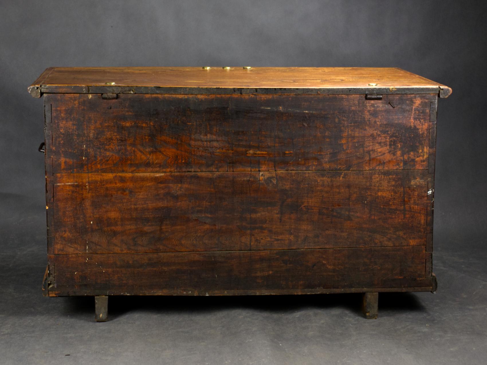 Ottone Cassapanca coloniale olandese / Coloni, circa 1800 in vendita