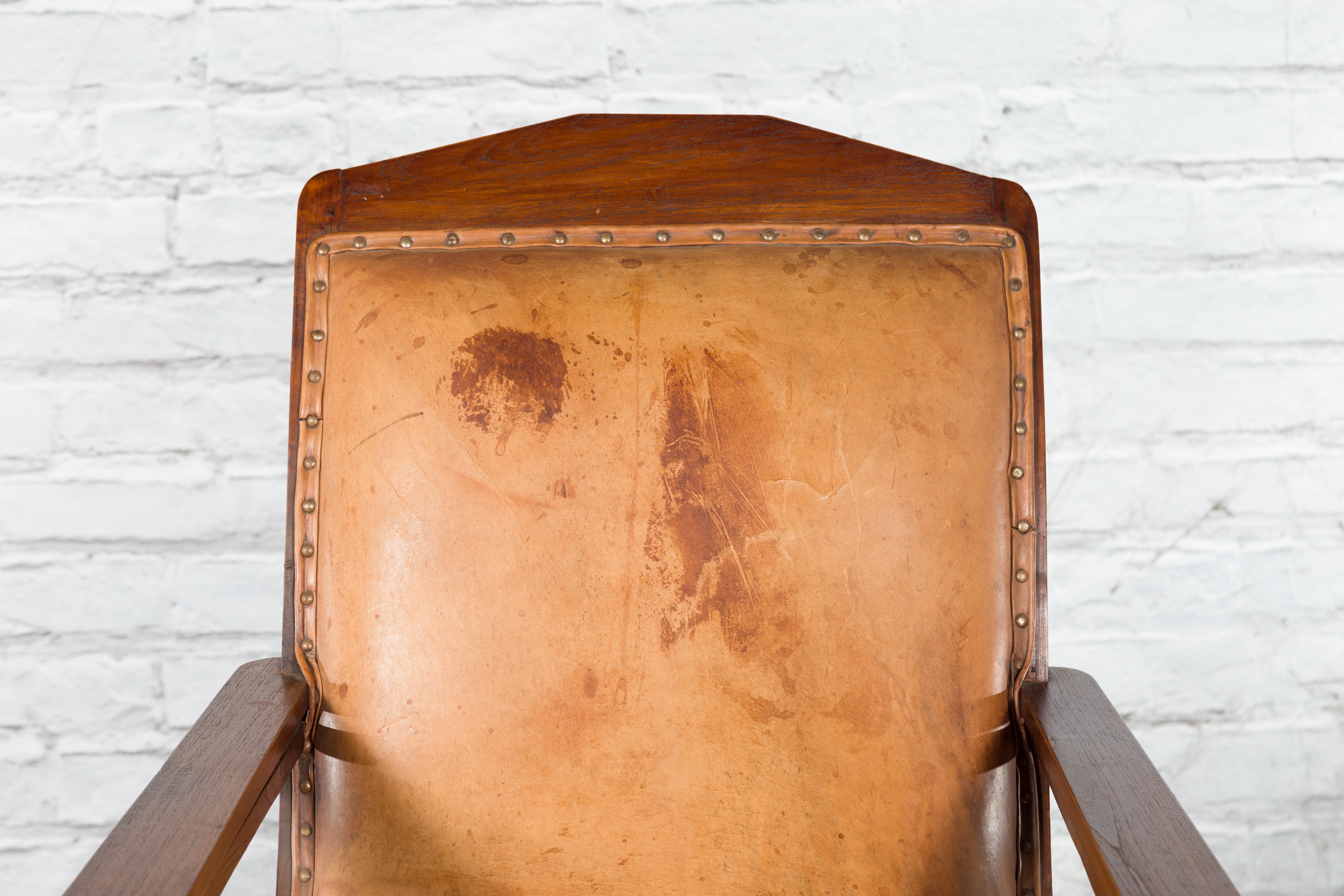 leather plantation chair