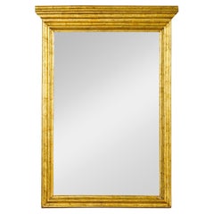 Dutch Colonial Gold Leaf Trumeau Mirror with Beveled Glass, Retro