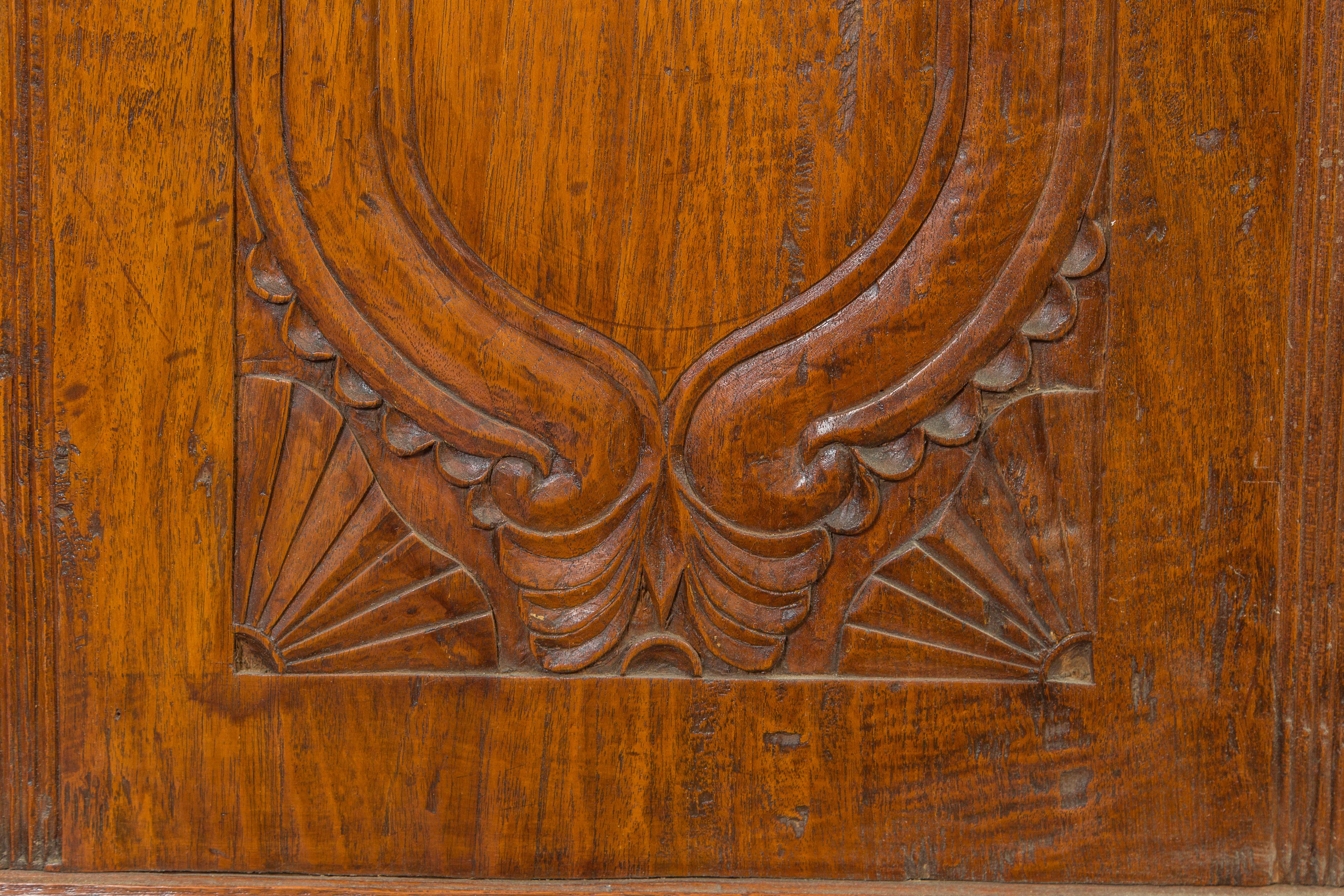 Dutch Colonial Late 19th Century Teak Wood Cabinet with Carved Fan Motifs 10