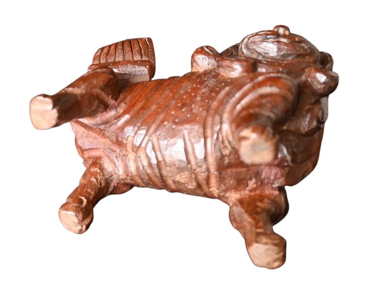 Legno Scultura di leone guardiano ceylonese del periodo coloniale olandese - 18° secolo in vendita