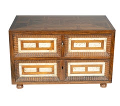 Dutch Colonial Rosewood And Bone Table Chest