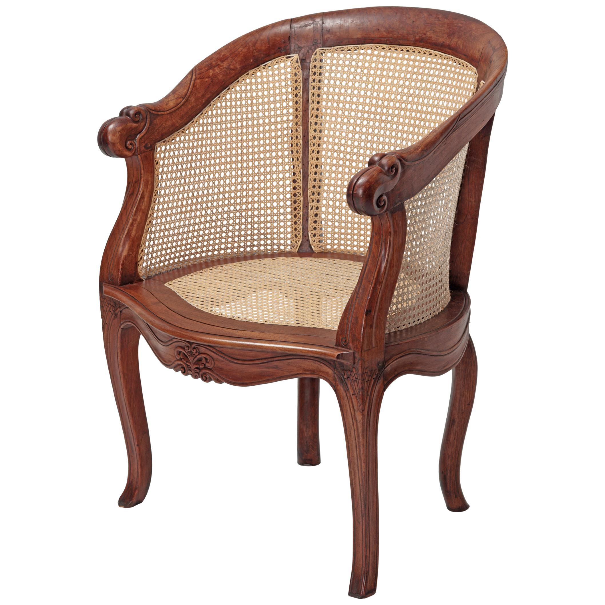 Dutch Colonial Teak Round Back Chair, Late 18th Century For Sale