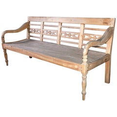 Dutch Colonial Teak Wood Garden Bench