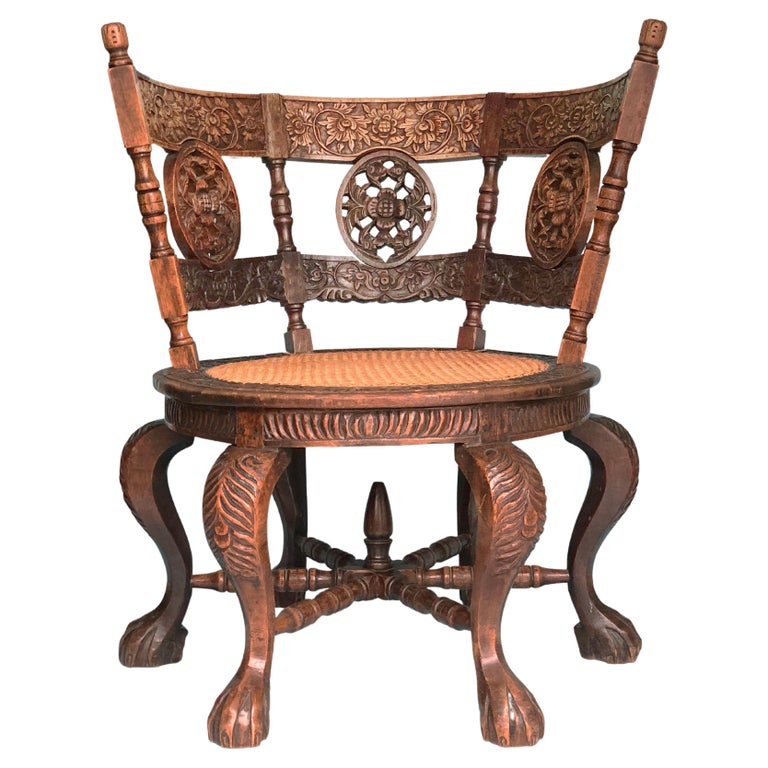 Chaise coloniale hollandaise en teck du 19ème siècle En vente sur 1stDibs