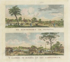 Dutch Colonial Views of Batavia – Diestpoort and Castle with Laboratory, c.1780