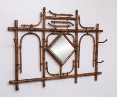 Dutch Colonial Wall Coatrack real Bamboo 1930s