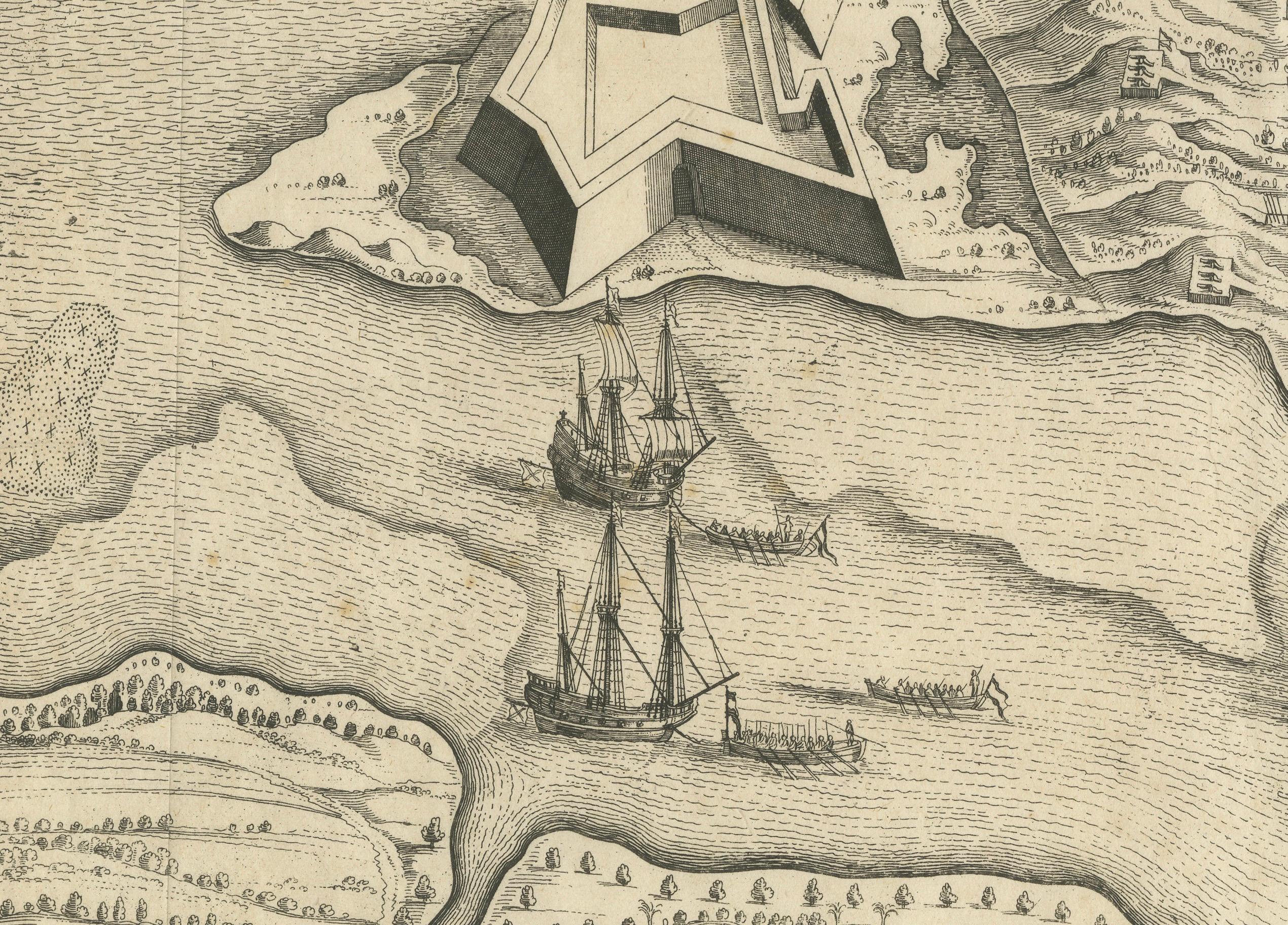 Dutch Conquest of Rio Grande, Brazil (1633) Under Prince Frederick Hendrick In Good Condition For Sale In Langweer, NL
