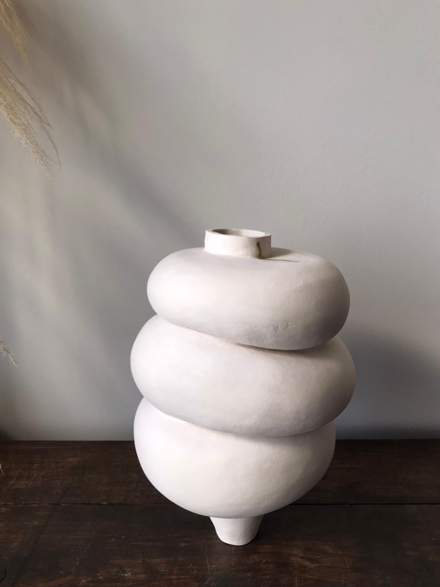 Unglazed Dutch Contemporary Sculptural Ceramic Art Modder Calmness by Françoise Jeffrey For Sale