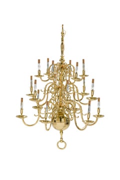 Dutch Continental Three-tiered 18 Light Chandelier