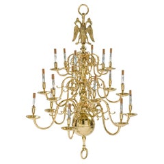 Dutch Continental Three-tiered 18 Light Chandelier