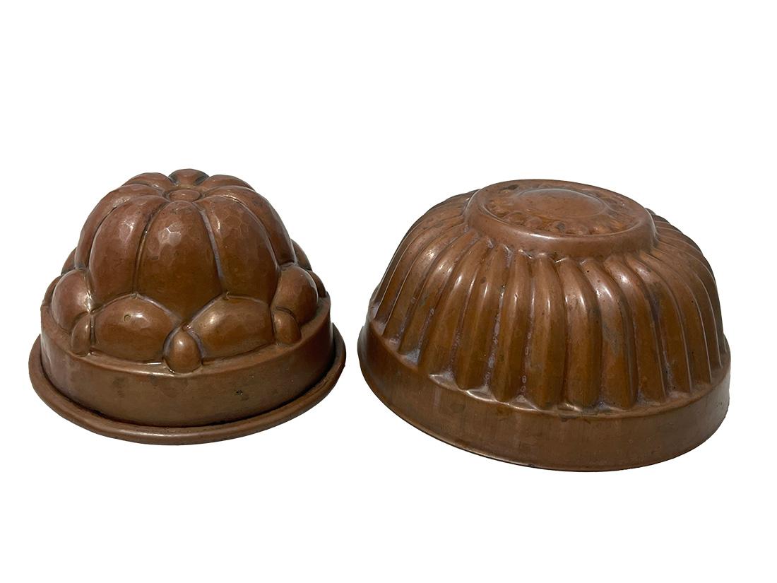 20th Century Dutch copper pudding bakeware, molds For Sale