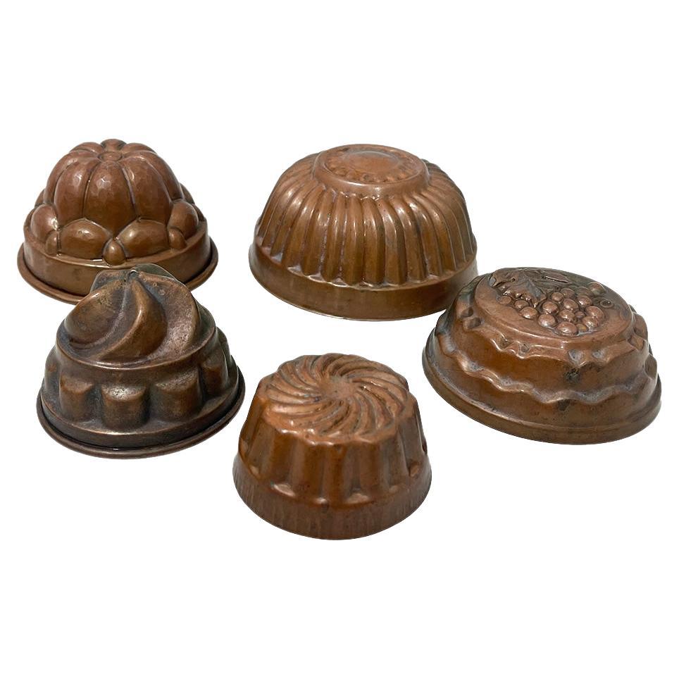 Dutch copper pudding bakeware, molds For Sale