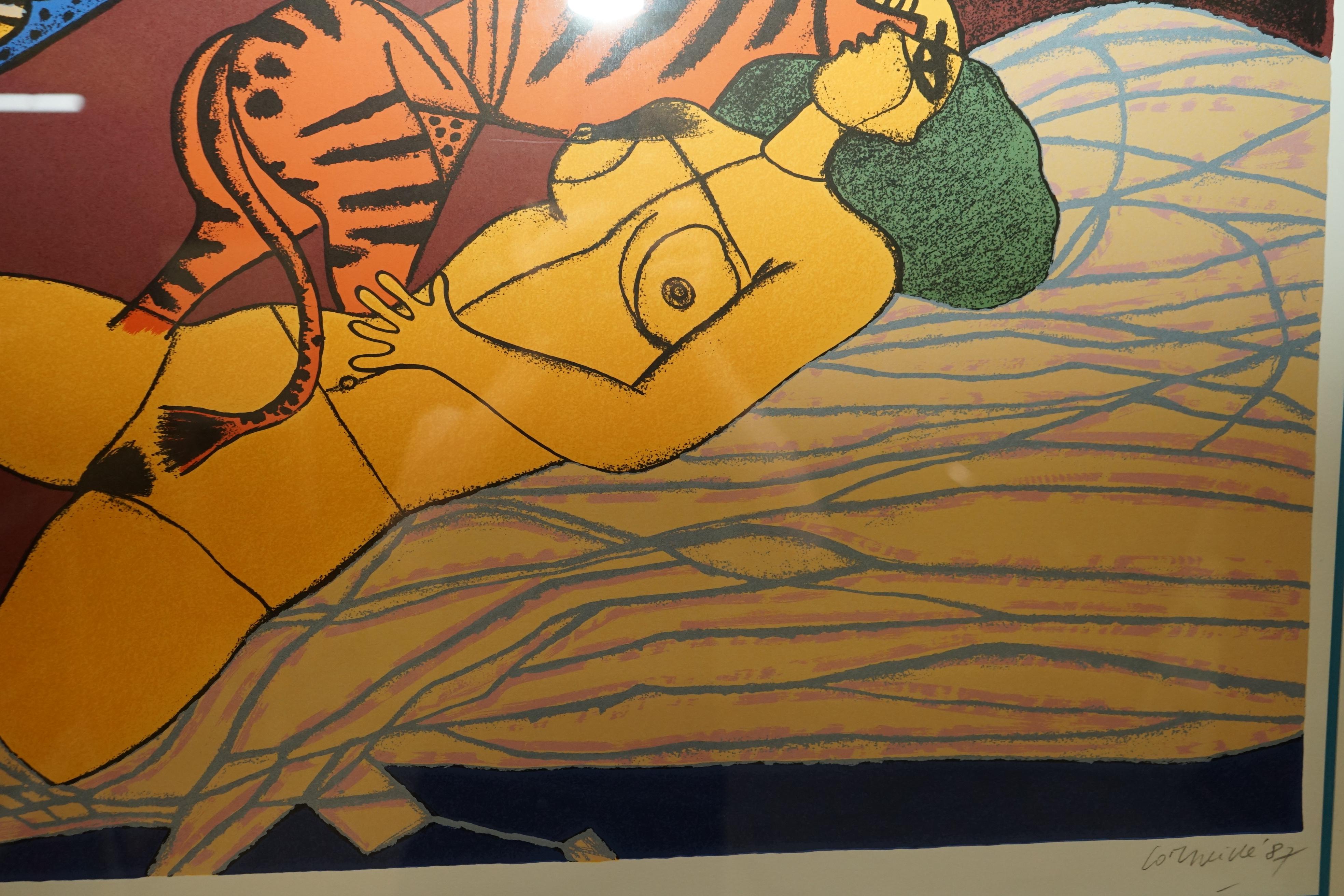 Dutch Corneille 1922 - 2010 Limited Edition Lithograph Print of Women & Tiger 87 For Sale 8