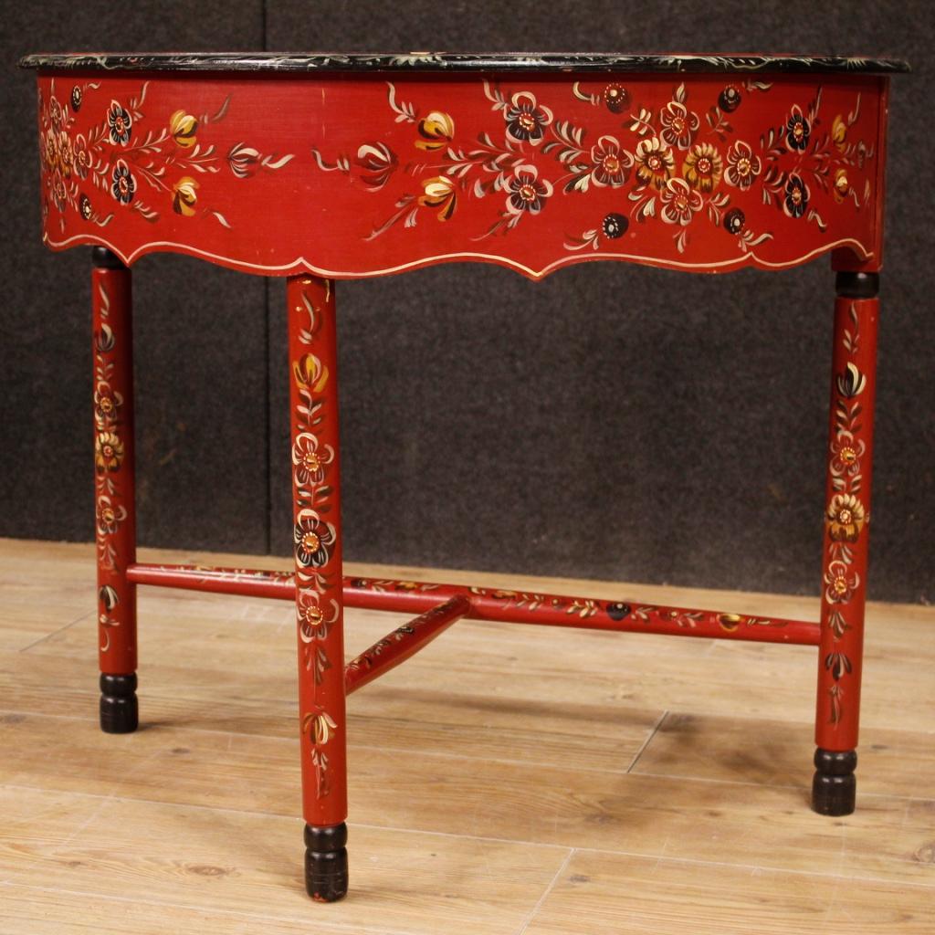 Dutch Crescent Table in Painted Wood, 20th Century For Sale 6