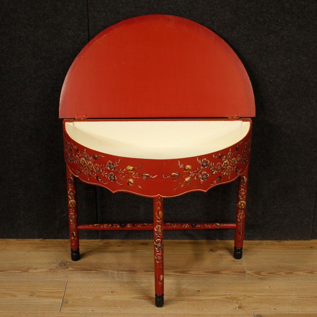 Italian Dutch Crescent Table in Painted Wood, 20th Century For Sale