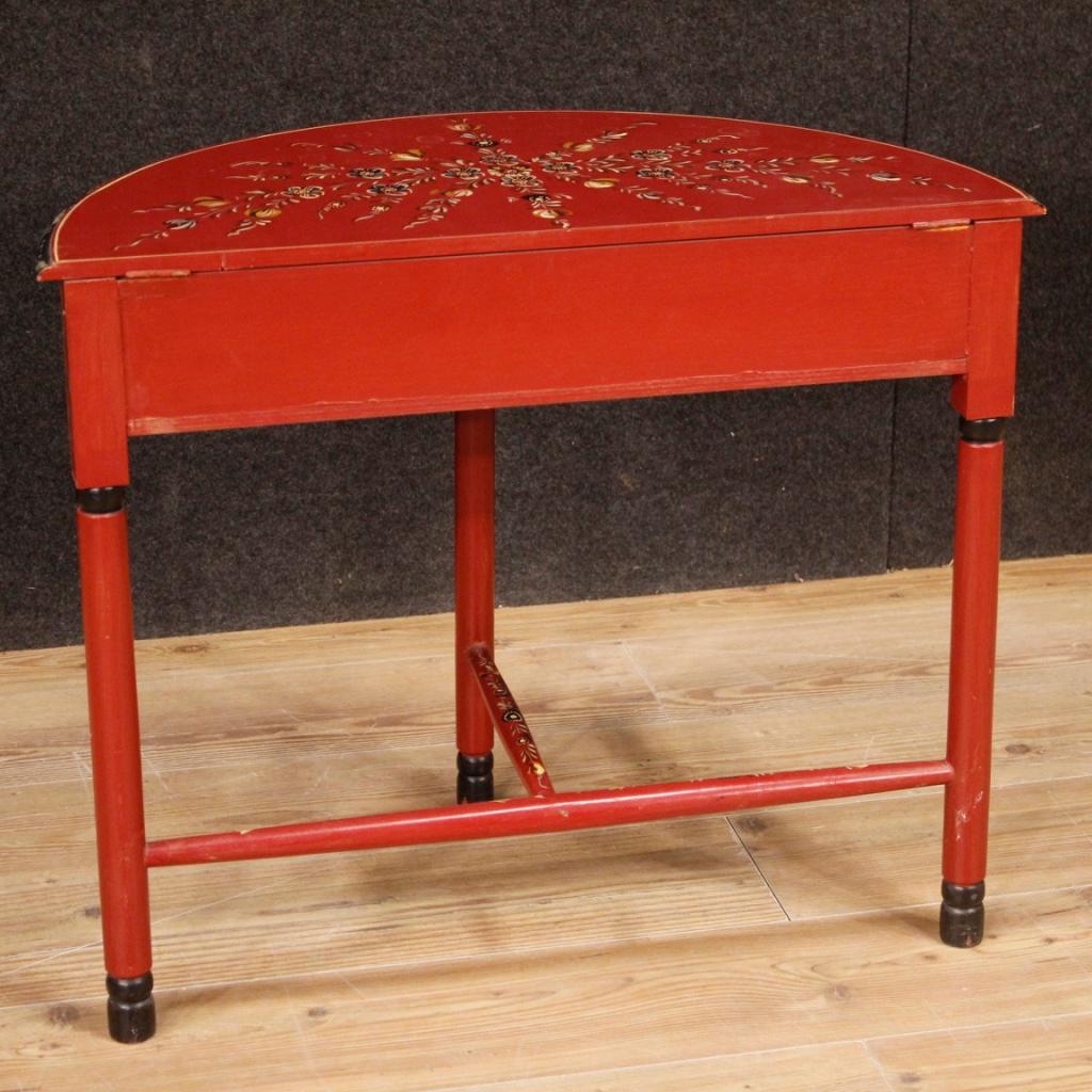 Dutch Crescent Table in Painted Wood, 20th Century In Good Condition For Sale In London, GB