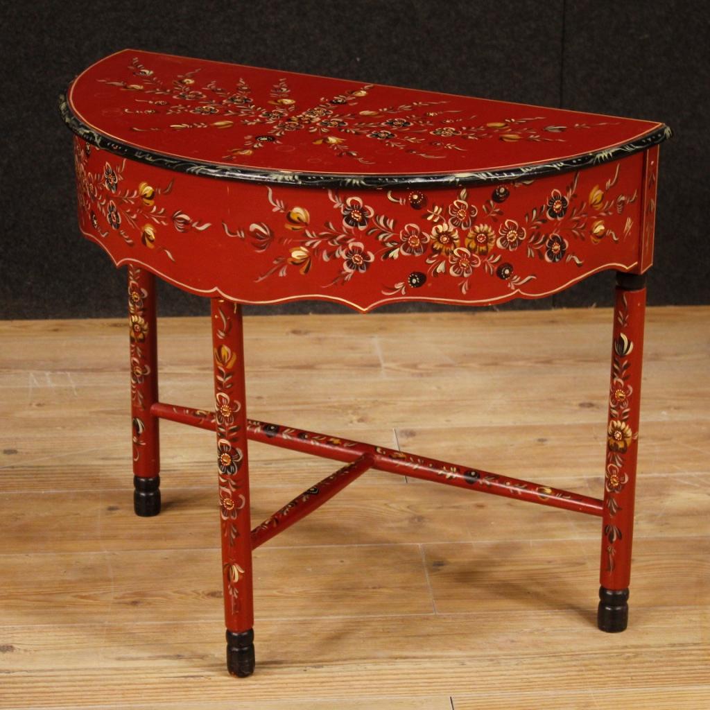 Dutch Crescent Table in Painted Wood, 20th Century For Sale 1