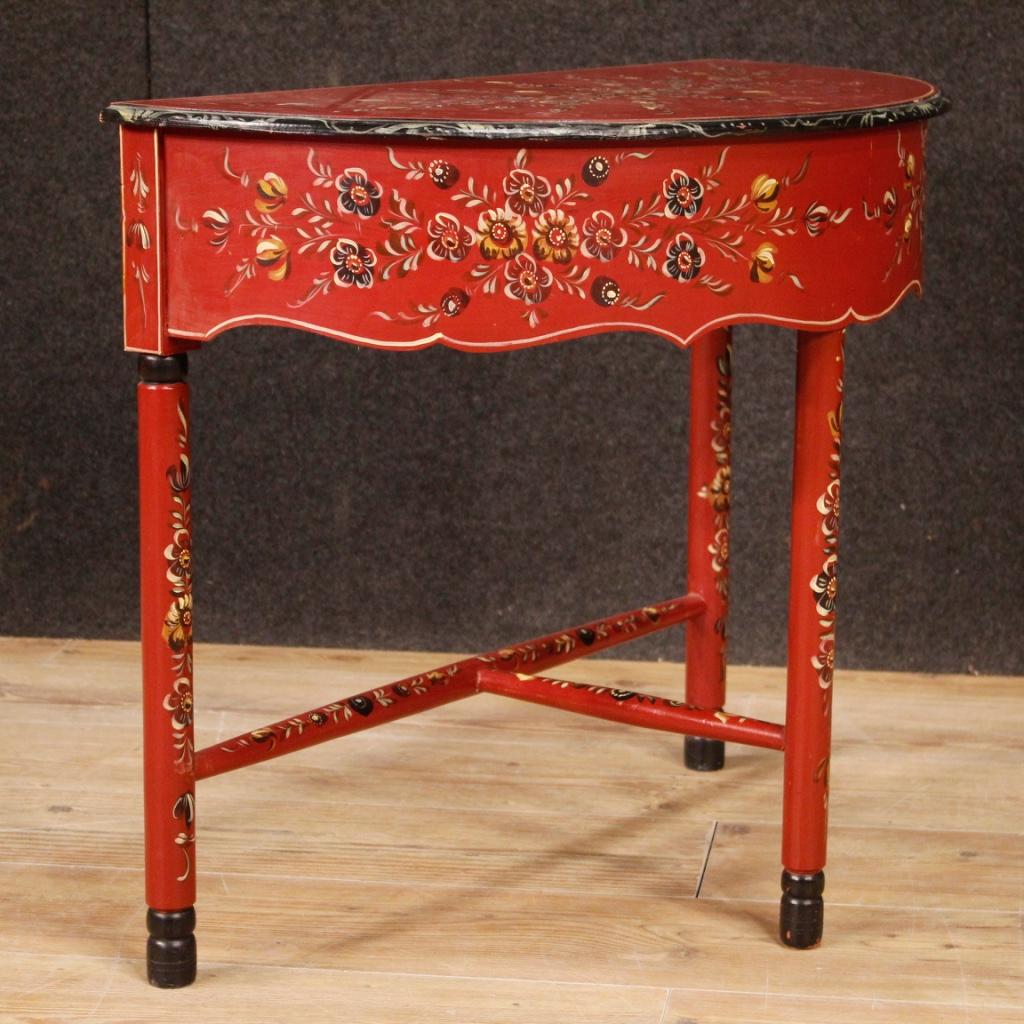 Dutch Crescent Table in Painted Wood, 20th Century For Sale 2