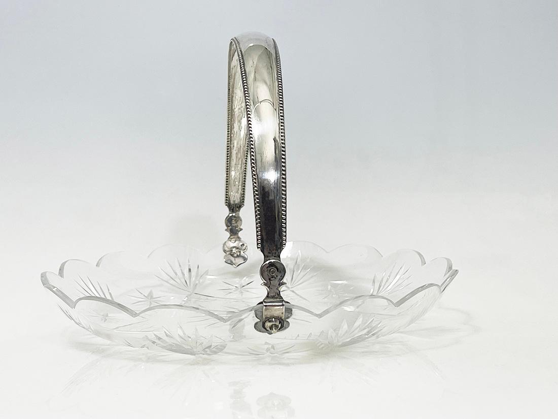 Dutch crystal bowl with silver handle, 1909 In Good Condition For Sale In Delft, NL