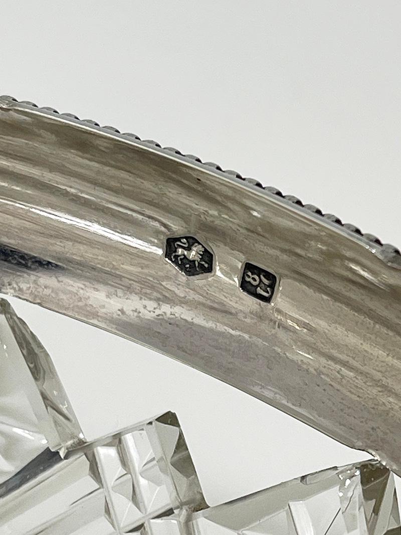 Cuenco de cristal holandés con asa de plata de van Lieshout & Co, Amsterdam, década de 1880 en venta 1
