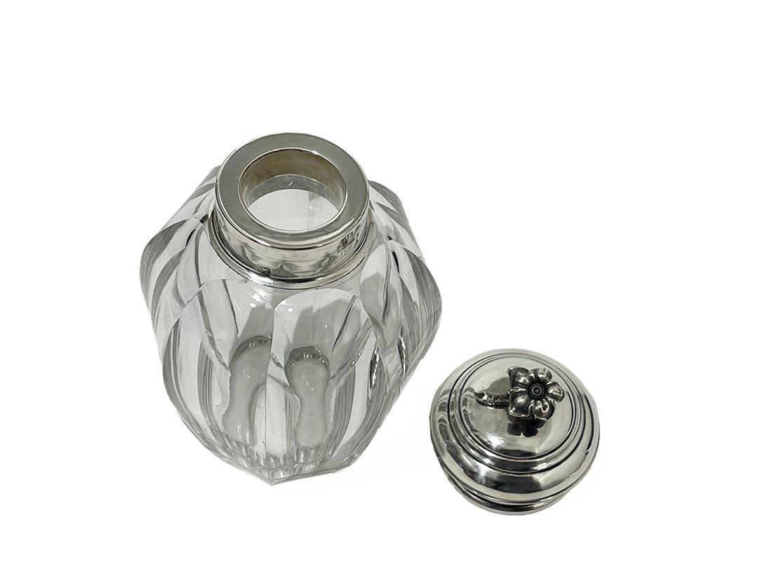 Dutch Crystal Tea Caddy with Silver cap, by Van Kempen & Zn, 1862 For Sale 4