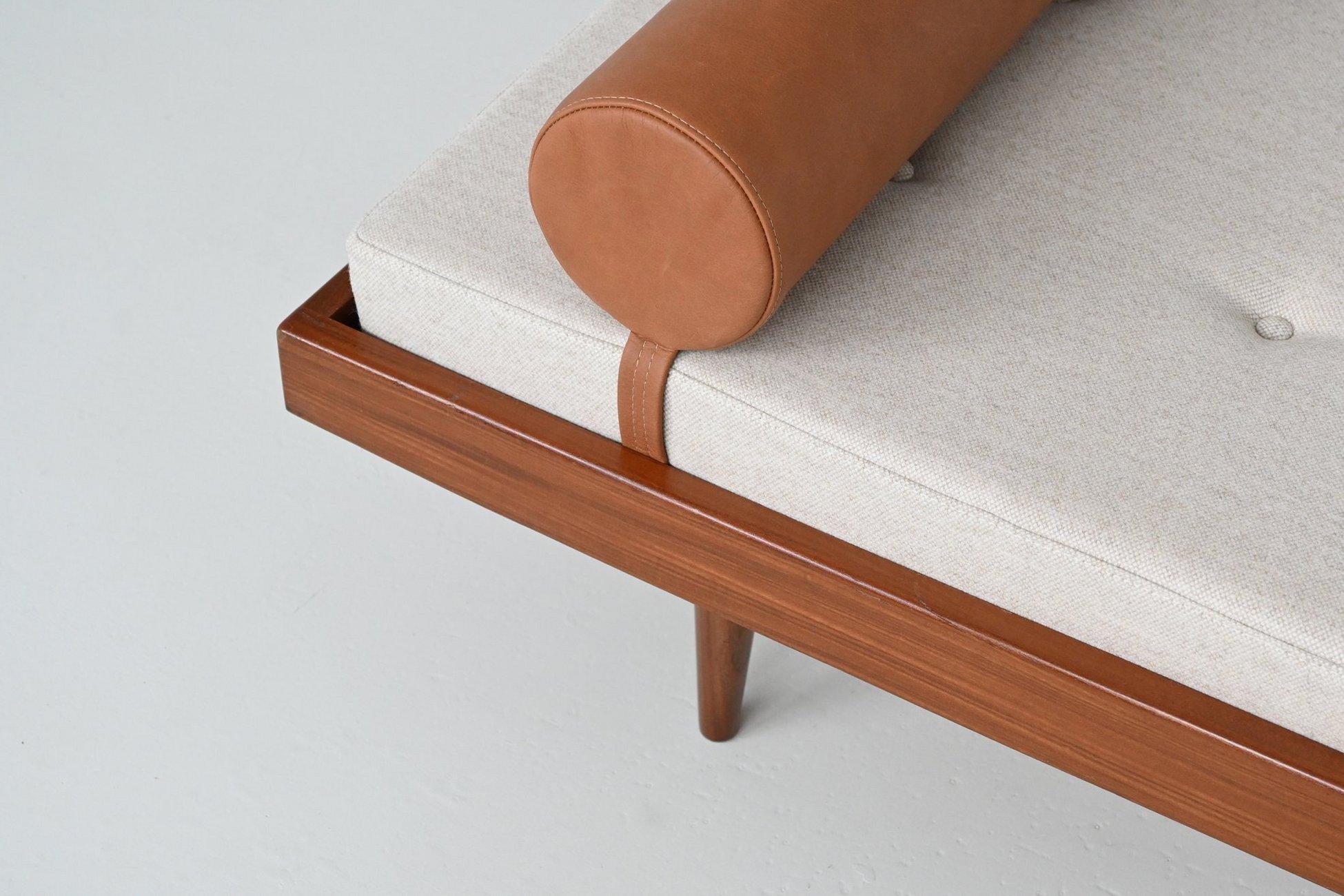 Dutch daybed in teak and wool with drawers The Netherlands 1960 6