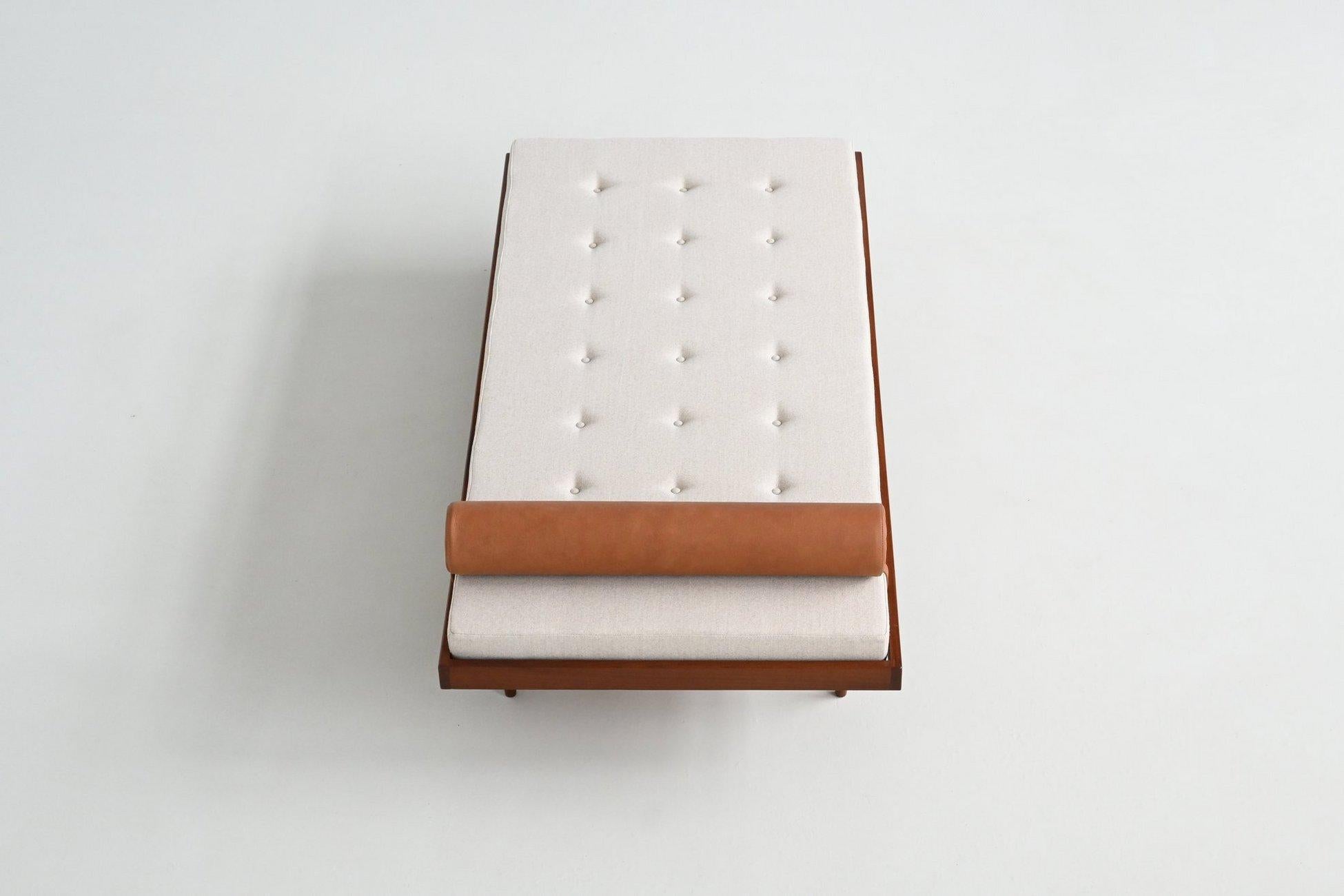 Dutch daybed in teak and wool with drawers The Netherlands 1960 10