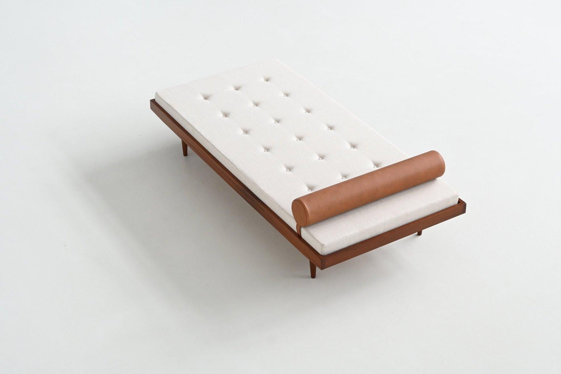 Dutch daybed in teak and wool with drawers The Netherlands 1960 11