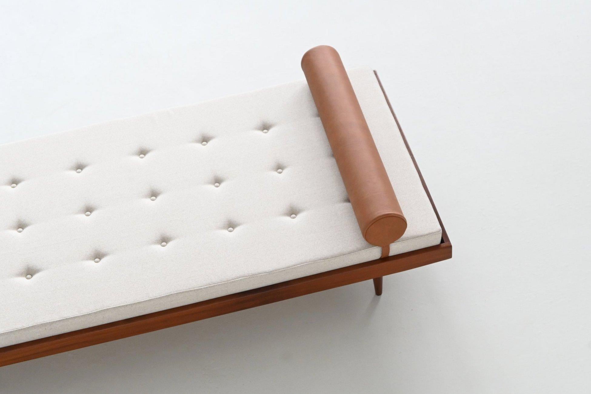 Dutch daybed in teak and wool with drawers The Netherlands 1960 12