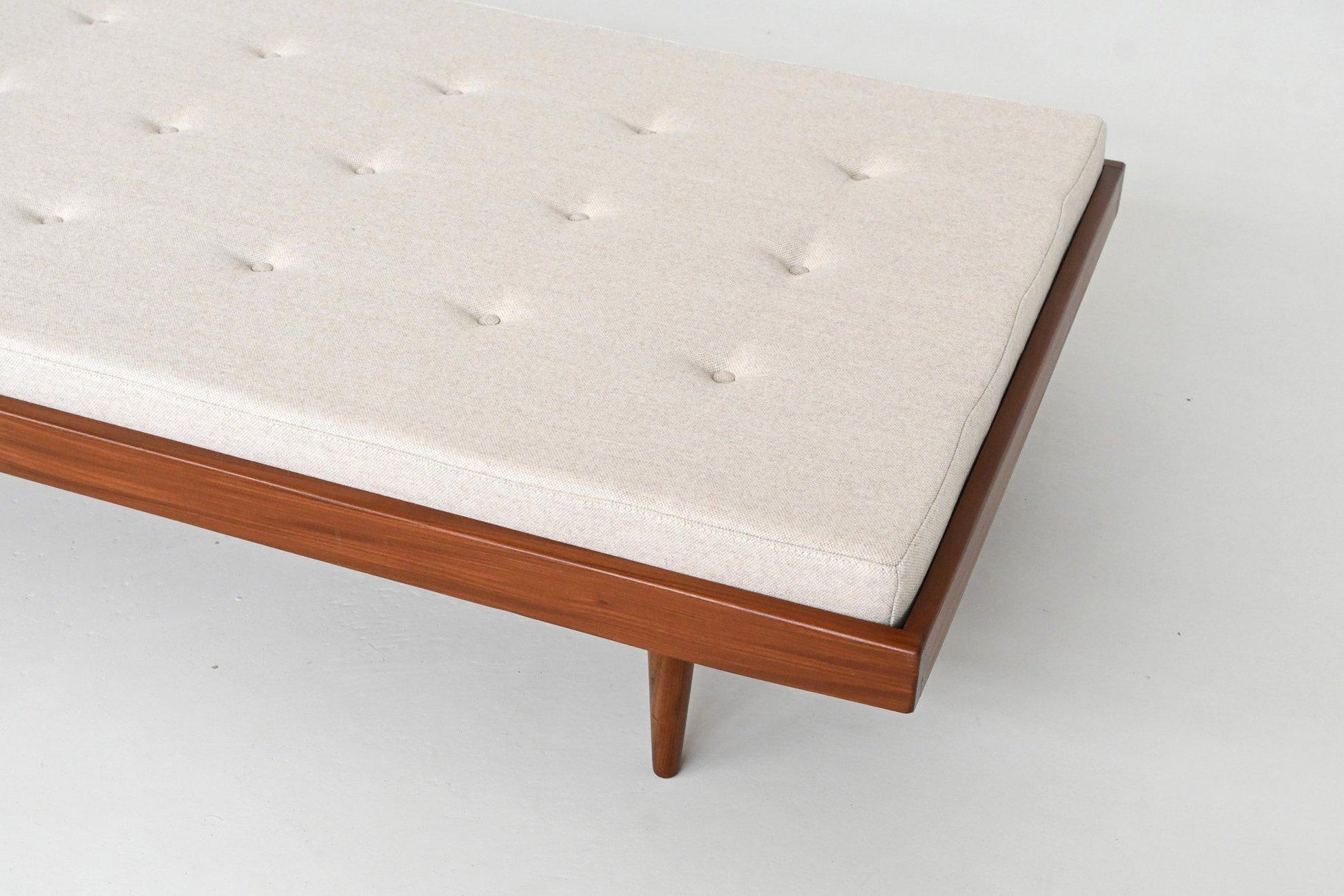 Dutch daybed in teak and wool with drawers The Netherlands 1960 3