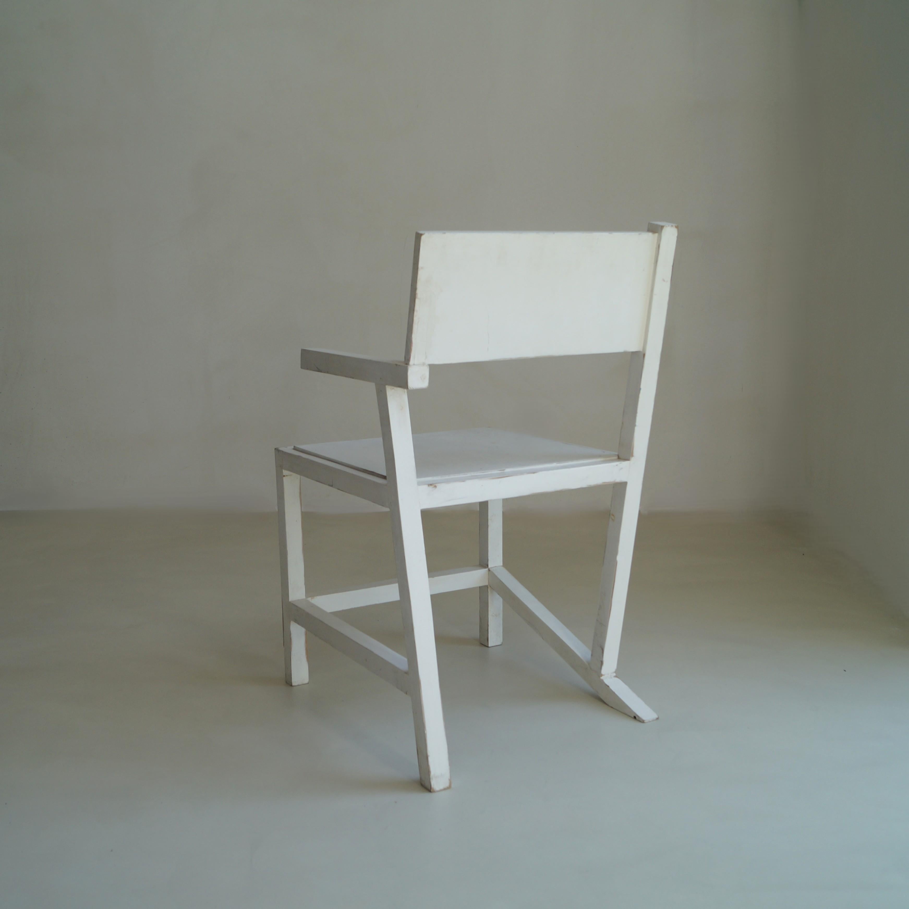 Fauteuil moderniste d'inspiration De Stijl, en finition blanche d'origine, années 1960, Dutch Originals en vente 4