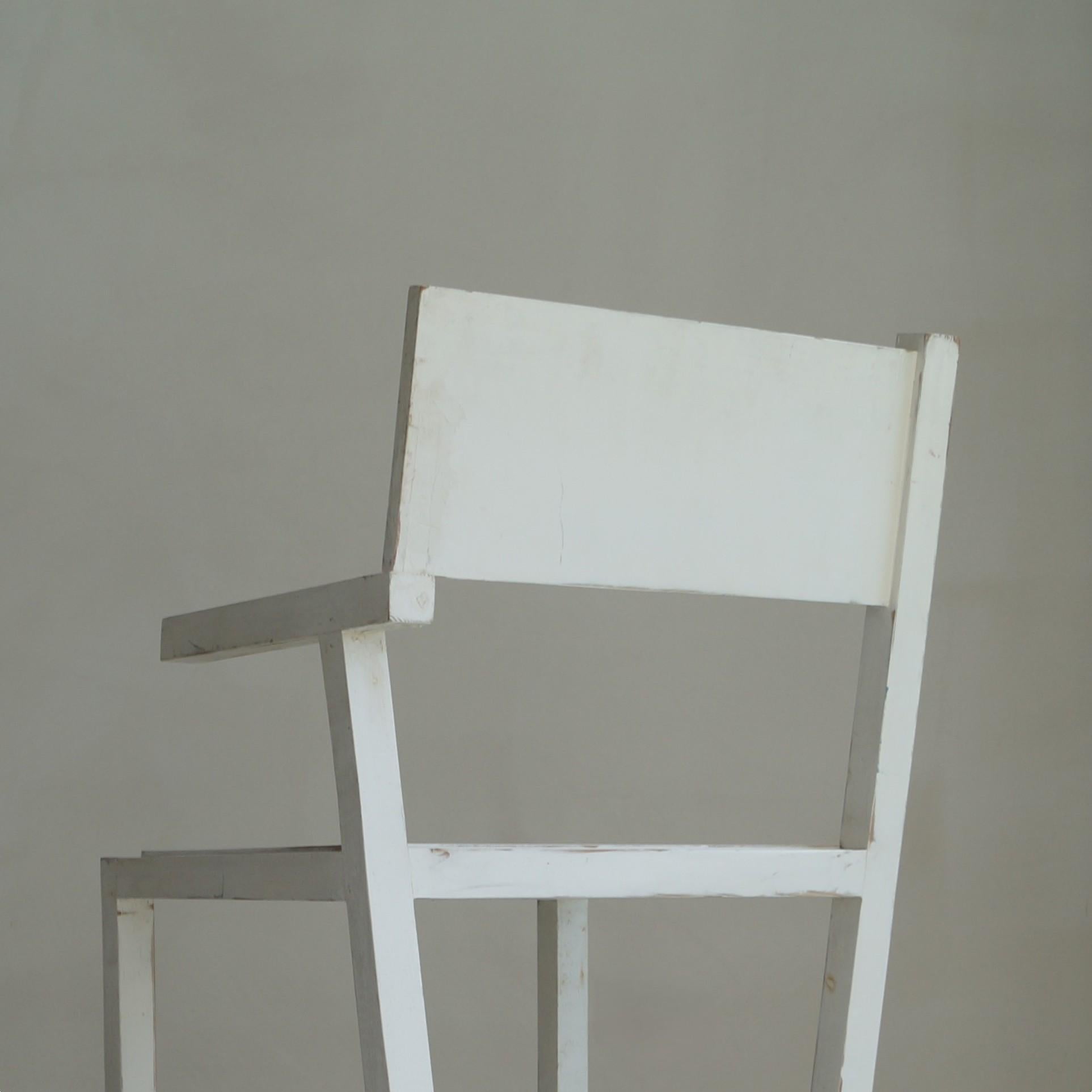 Fauteuil moderniste d'inspiration De Stijl, en finition blanche d'origine, années 1960, Dutch Originals en vente 5