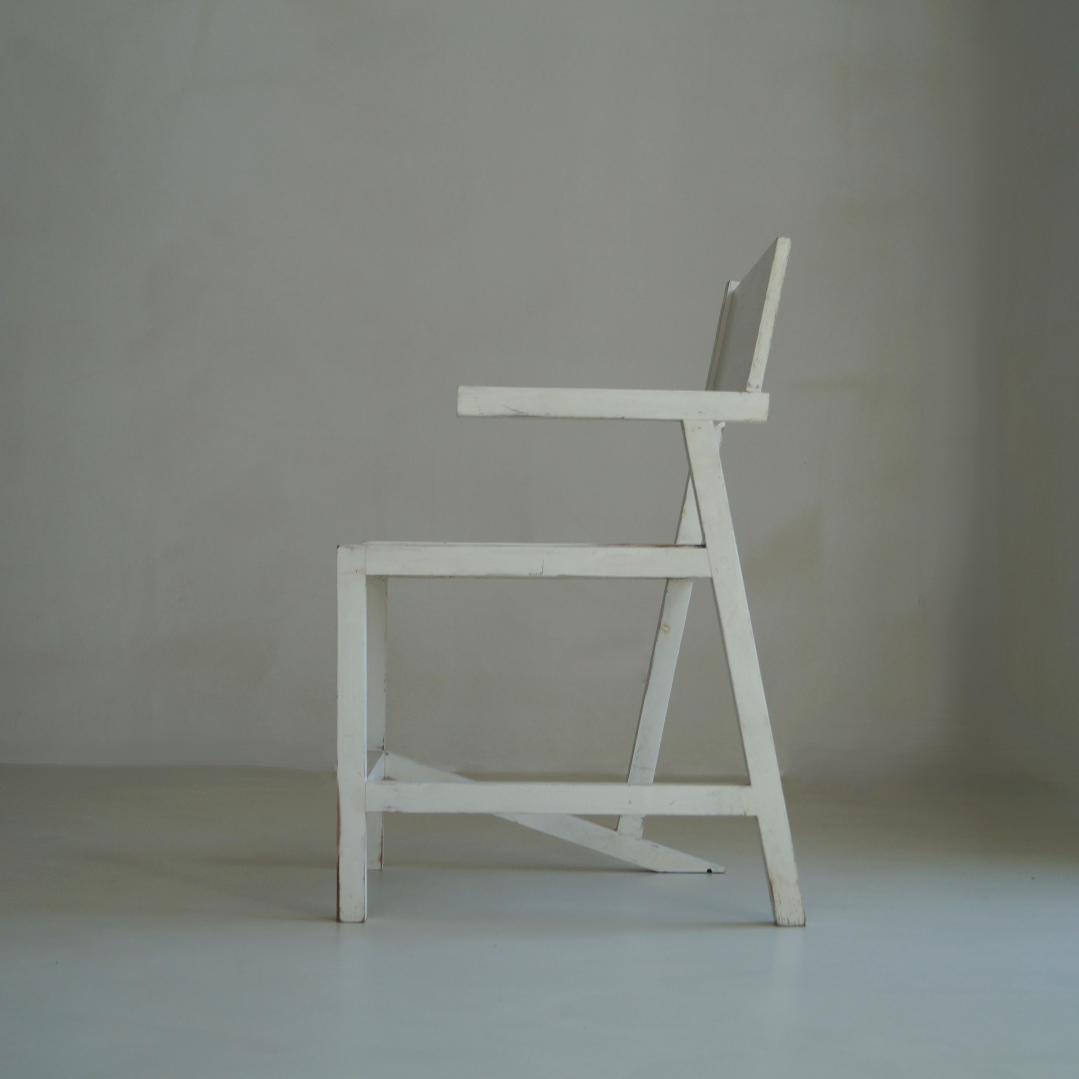 Fauteuil moderniste d'inspiration De Stijl, en finition blanche d'origine, années 1960, Dutch Originals en vente 7