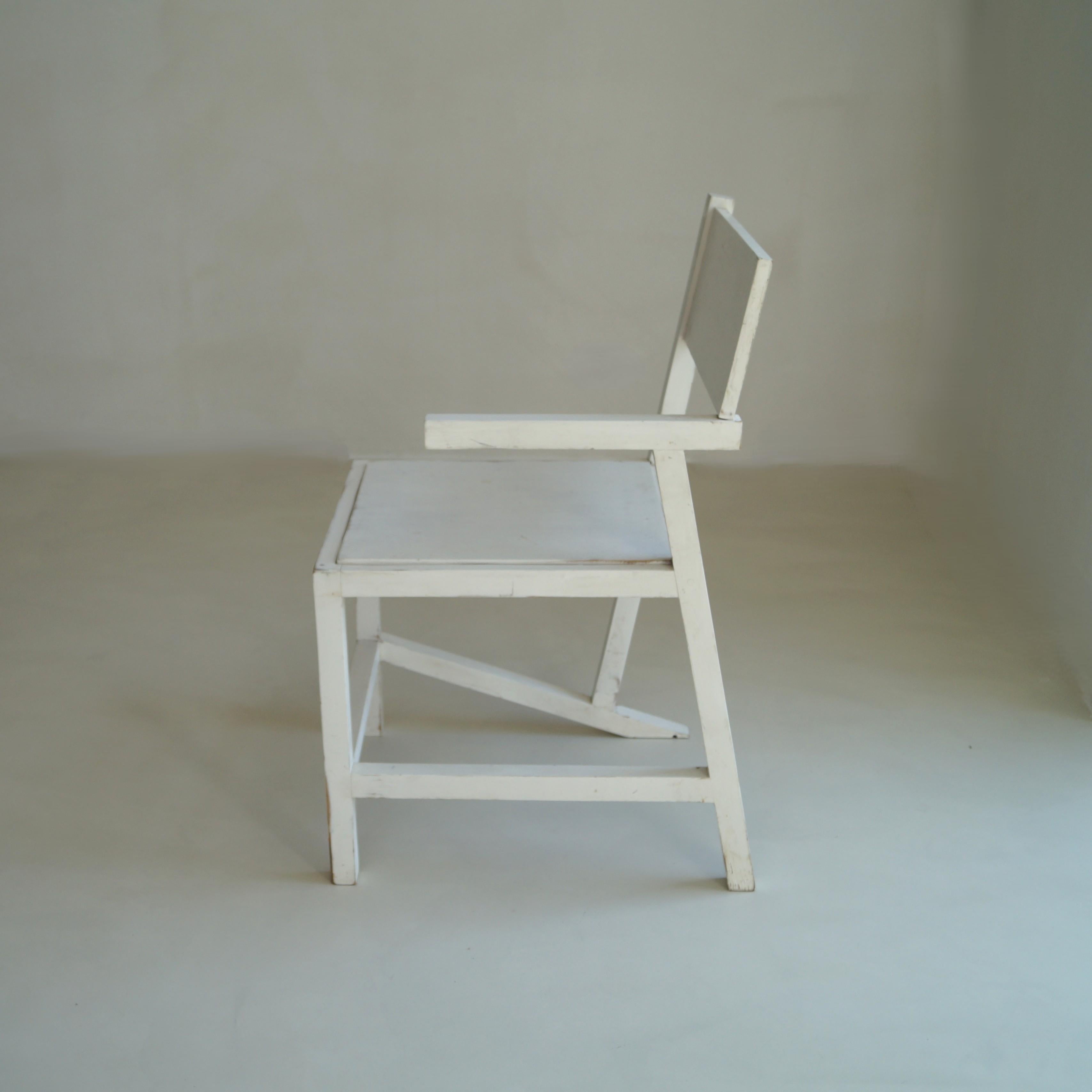 Fauteuil moderniste d'inspiration De Stijl, en finition blanche d'origine, années 1960, Dutch Originals en vente 8
