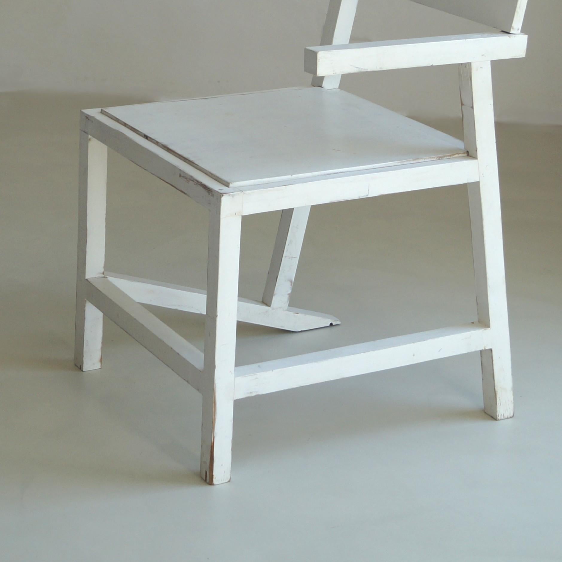Fauteuil moderniste d'inspiration De Stijl, en finition blanche d'origine, années 1960, Dutch Originals en vente 9