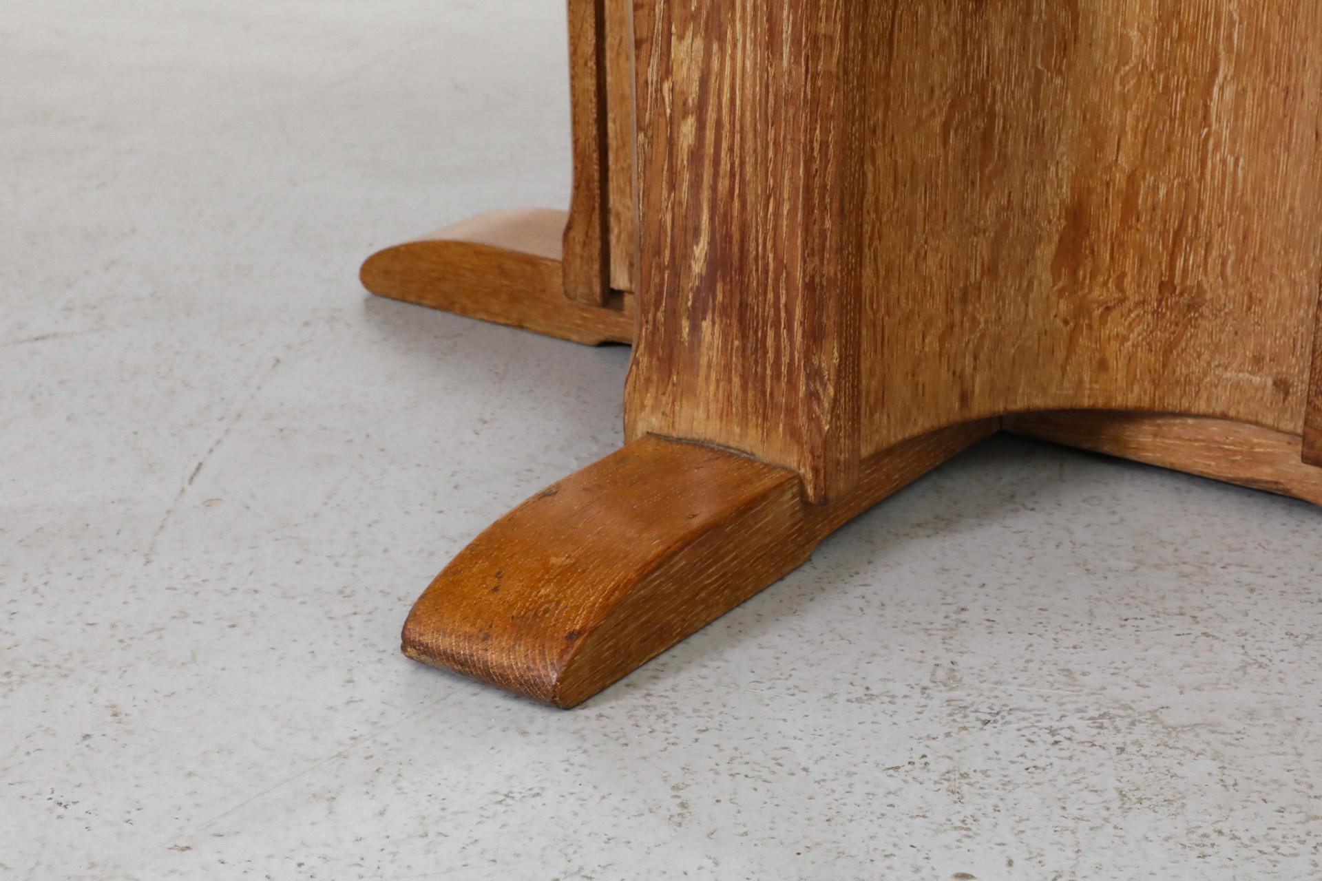Dutch Deco Round Oak Pedestal Table by C. De Jong for J.A. Boskamp En Zonen 7