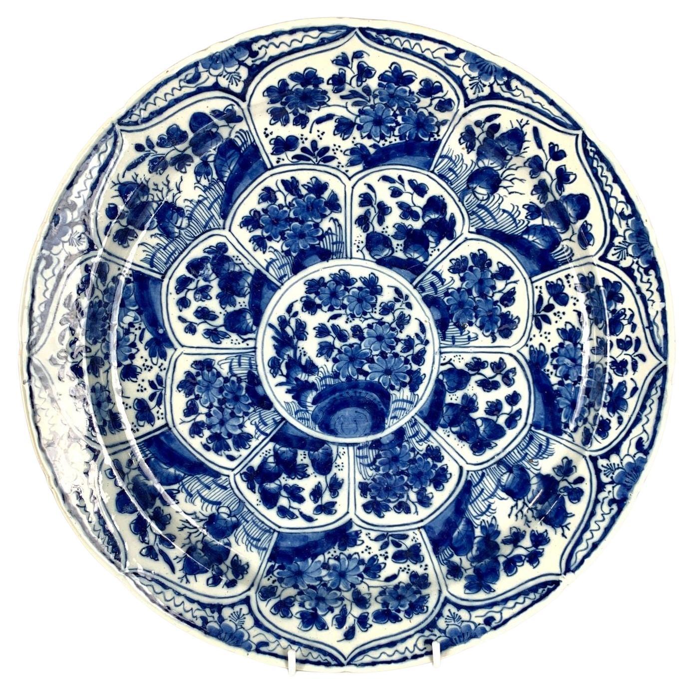 Dutch Delft Blue and White Charger De Witte Starre Factory Circa 1770