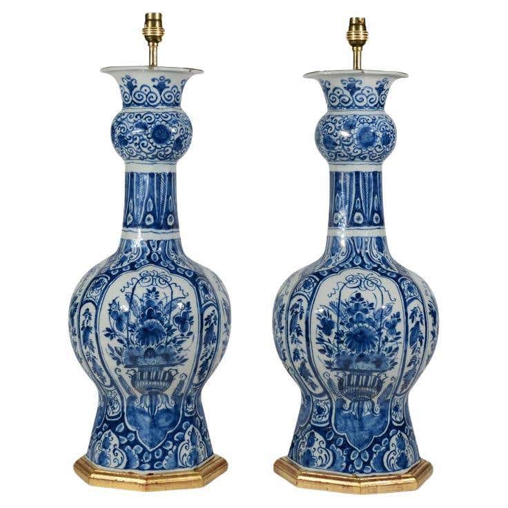 Magnificent Dutch Delft Blue and White 18th Century Table Lamp For Sale ...