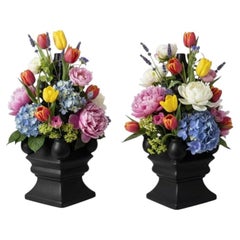 Dutch Delft Blue Ceramic Tulip Vase Set XL Black matte