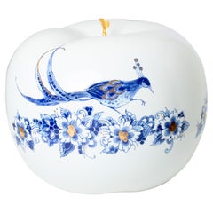 Dutch Delft Blue handcrafted apple by Royal Delft, Royal Blue-BLOOM edition