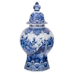 Dutch Delft Blue handpainted Jar with lid by Royal Delft, Original Blue collect.
