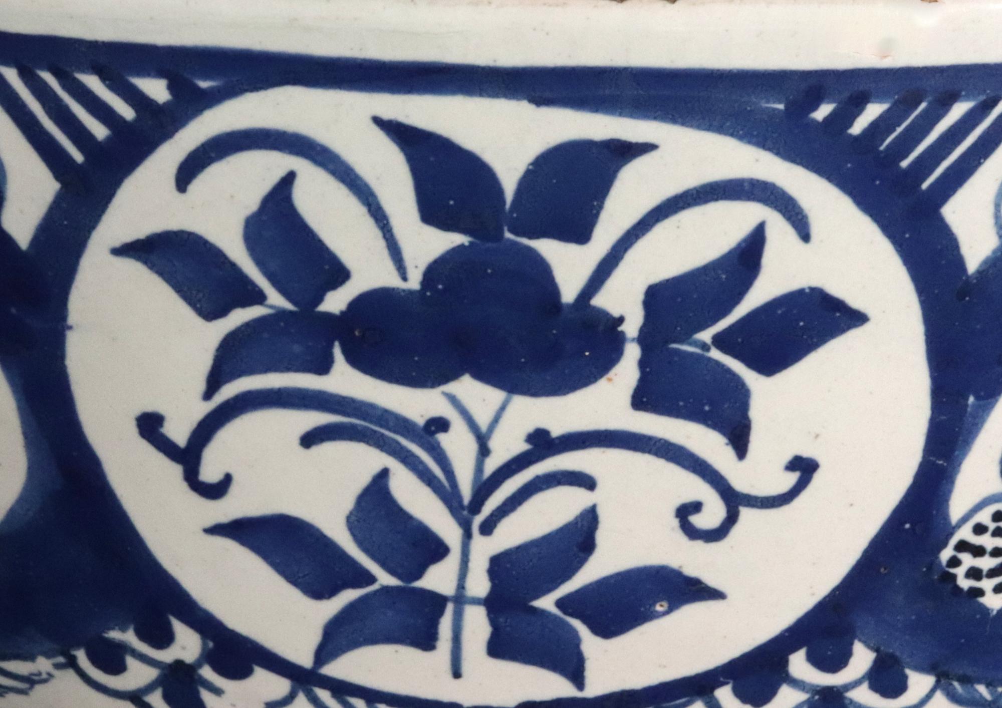 Cuenco Botánico Azul y Blanco de Delft Holandés en venta 2