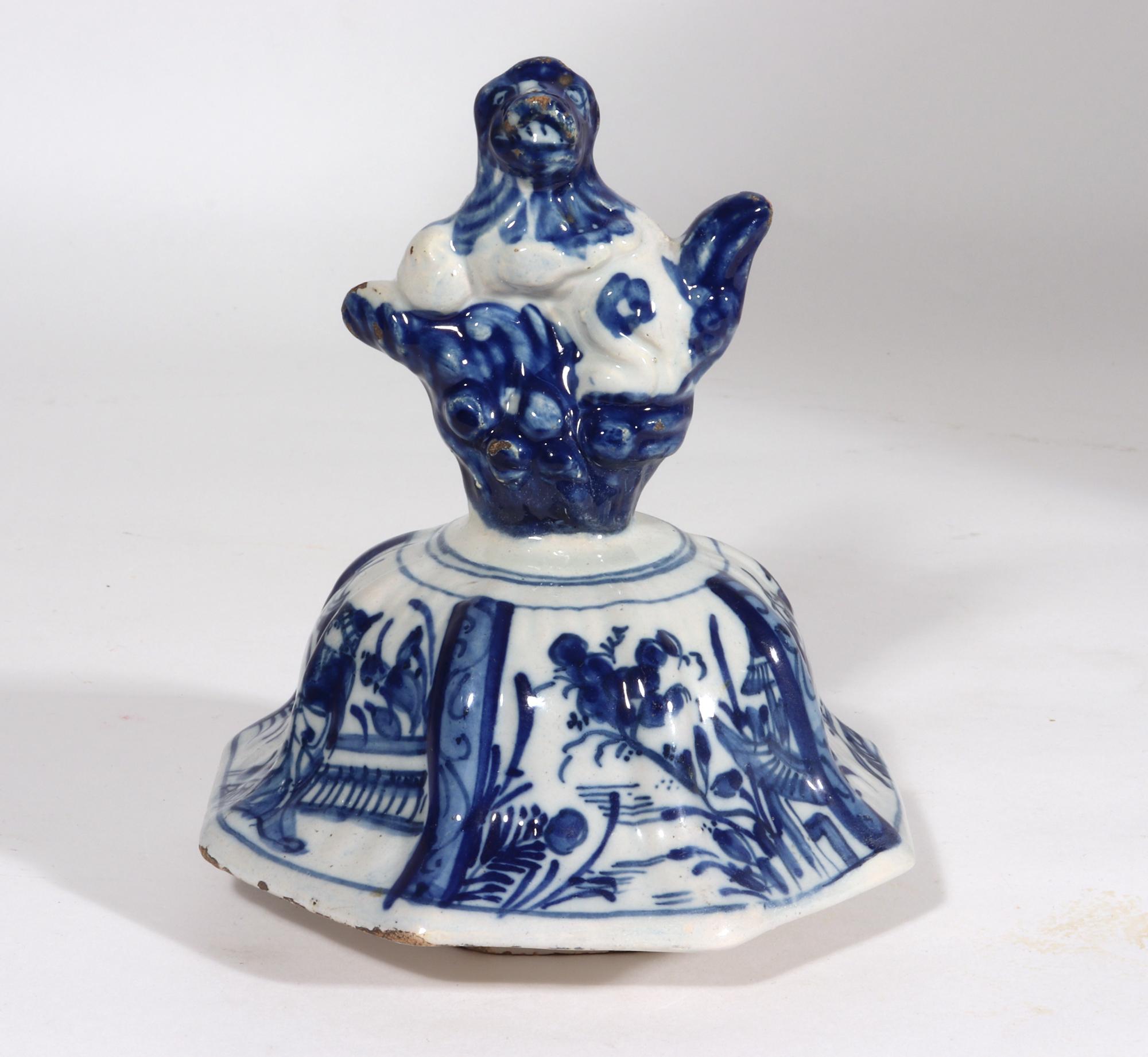 Dutch Delft Blue & White Chinoiserie Garniture of Vases 5
